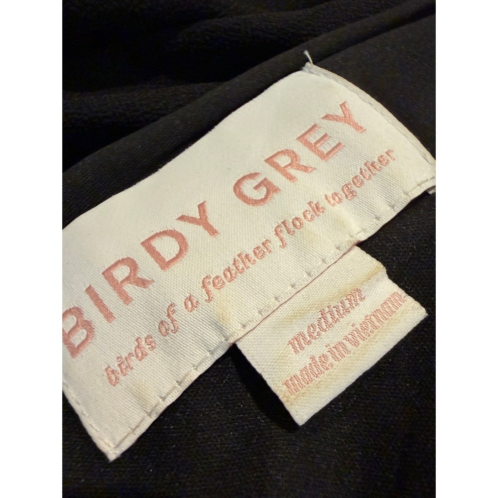 Birdy Grey Black V Neck Sleeveless Maxi Dress Side Slit Formal Evening M - Picture 3 of 11